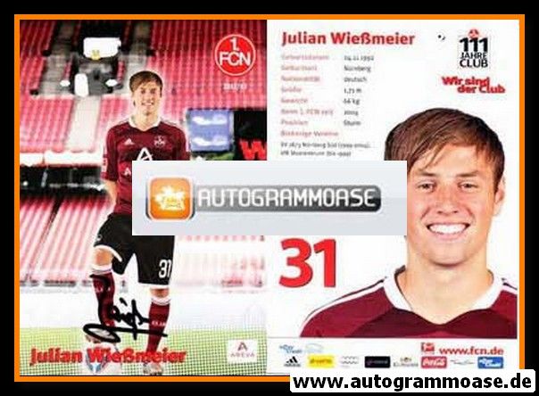 Autogramm Fussball | 1. FC Nürnberg | 2011 | Julian WIESSMEIER