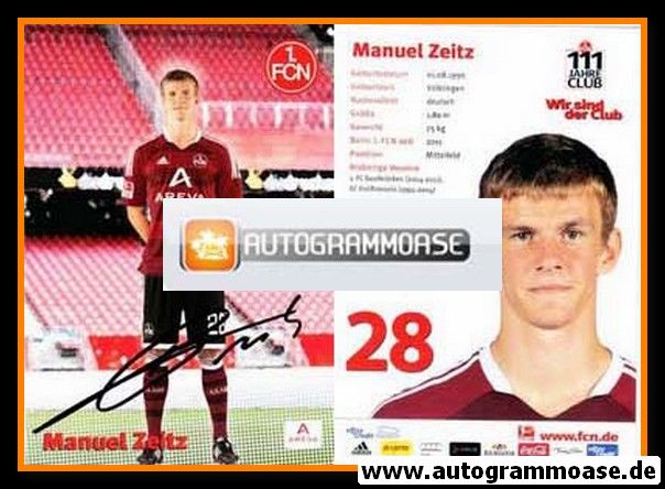 Autogramm Fussball | 1. FC Nürnberg | 2011 | Manuel ZEITZ