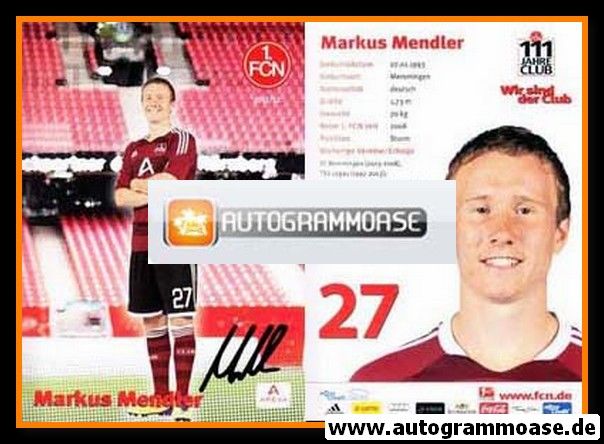 Autogramm Fussball | 1. FC Nürnberg | 2011 | Markus MENDLER