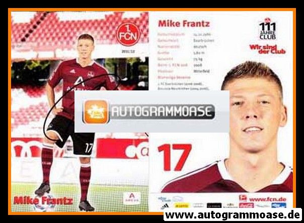 Autogramm Fussball | 1. FC Nürnberg | 2011 | Mike FRANTZ
