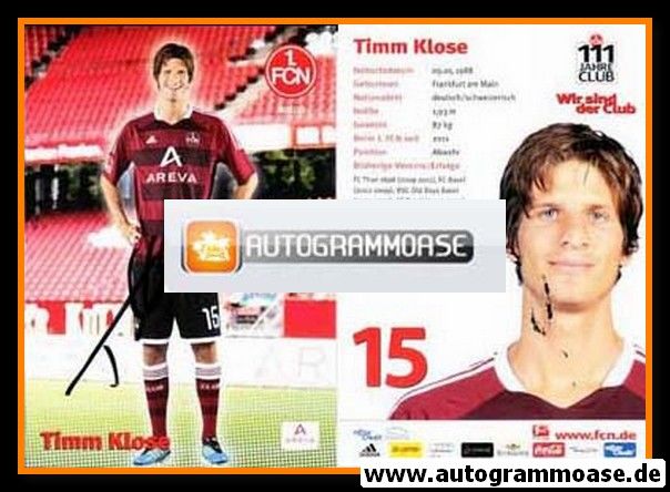 Autogramm Fussball | 1. FC Nürnberg | 2011 | Timm KLOSE