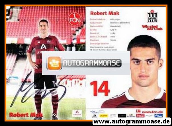 Autogramm Fussball | 1. FC Nürnberg | 2011 | Robert MAK