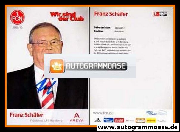 Autogramm Fussball | 1. FC Nürnberg | 2009 | Franz SCHÄFER