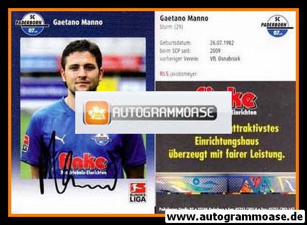 Autogramm Fussball | SC Paderborn 07 | 2009 | Gaetano MANNO