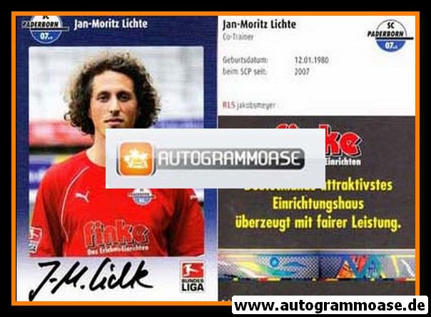 Autogramm Fussball | SC Paderborn 07 | 2009 | Jan-Moritz LICHTE