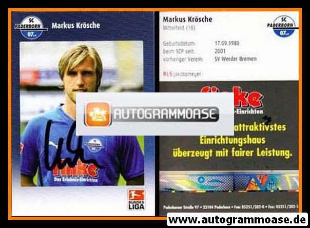 Autogramm Fussball | SC Paderborn 07 | 2009 | Markus KRÖSCHE