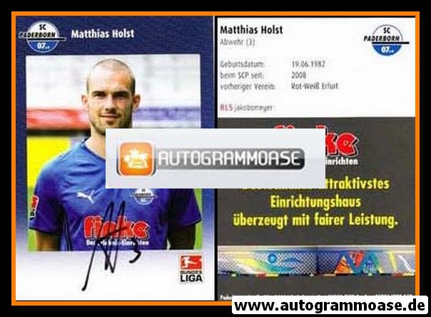 Autogramm Fussball | SC Paderborn 07 | 2009 | Matthias HOLST