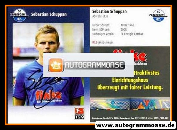 Autogramm Fussball | SC Paderborn 07 | 2009 | Sebastian SCHUPPAN