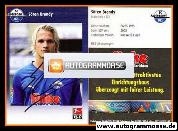 Autogramm Fussball | SC Paderborn 07 | 2009 | Sören BRANDY