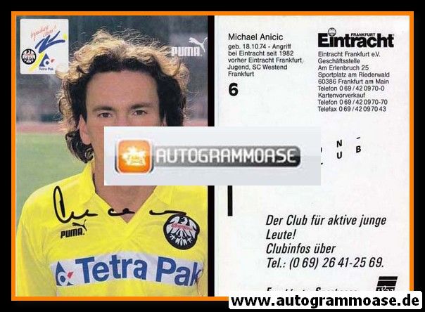 Autogramm Fussball | Eintracht Frankfurt | 1995 | Michael ANICIC