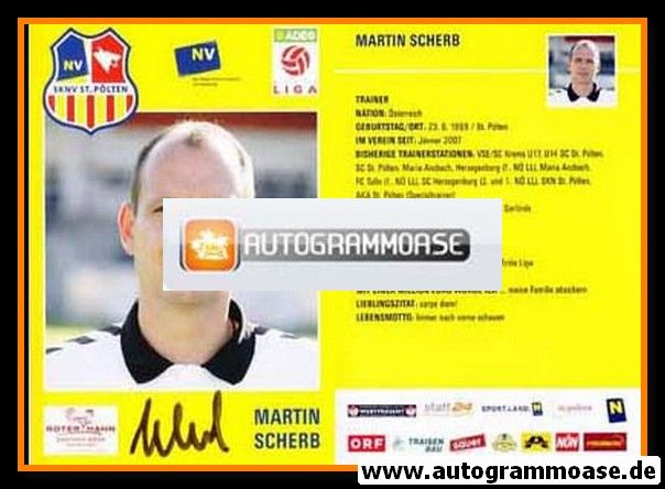 Autogramm Fussball | SKN St. Pölten | 2008 | Martin SCHERB
