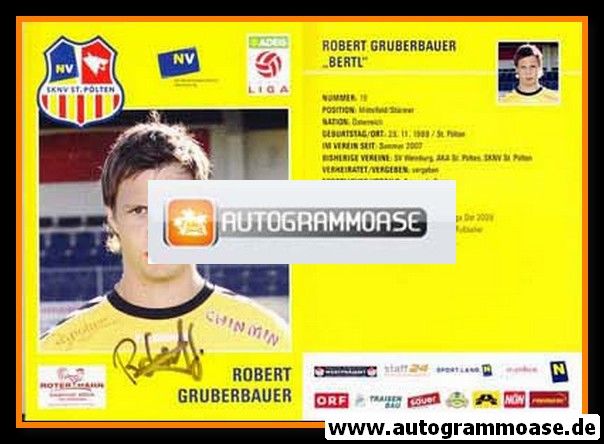 Autogramm Fussball | SKN St. Pölten | 2008 | Robert GRUBERBAUER
