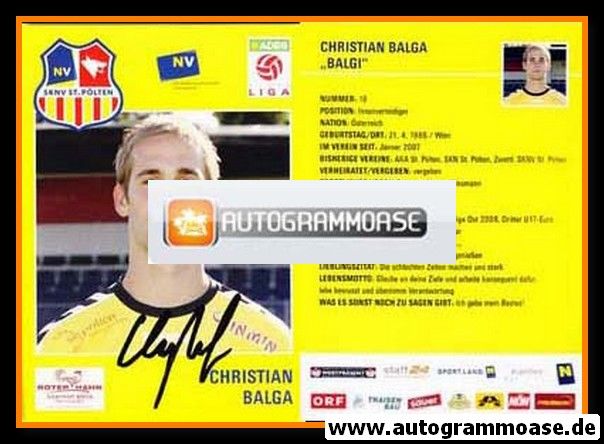 Autogramm Fussball | SKN St. Pölten | 2008 | Christian BALGA