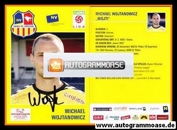 Autogramm Fussball | SKN St. Pölten | 2008 | Michael WOJTANOWICZ