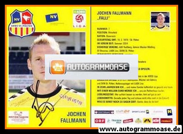 Autogramm Fussball | SKN St. Pölten | 2008 | Jochen FALLMANN