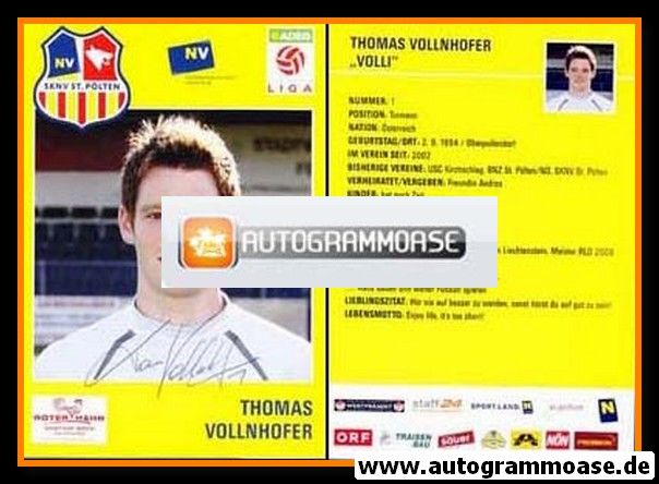 Autogramm Fussball | SKN St. Pölten | 2008 | Thomas VOLLNHOFER