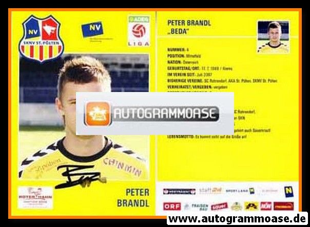 Autogramm Fussball | SKN St. Pölten | 2008 | Peter BRANDL