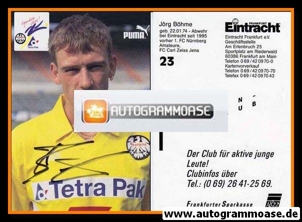 Autogramm Fussball | Eintracht Frankfurt | 1995 | Jörg BÖHME 