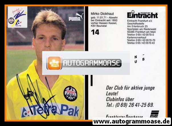 Autogramm Fussball | Eintracht Frankfurt | 1995 | Mirko DICKHAUT