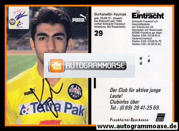 Autogramm Fussball | Eintracht Frankfurt | 1995 | Burhanettin KAYMAK