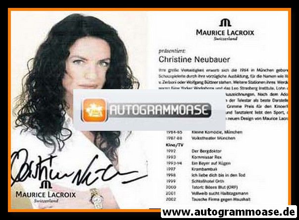 Autogramm Schauspieler | Christine NEUBAUER | 2000er (Portrait Color) Lacroix