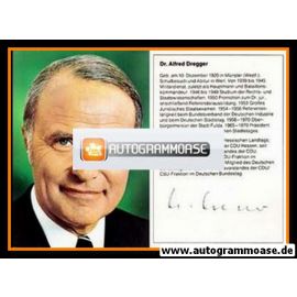 Autogramm Politik | CDU | Alfred DREGGER | 1980er (Portrait Color) 2 Lebenslauf