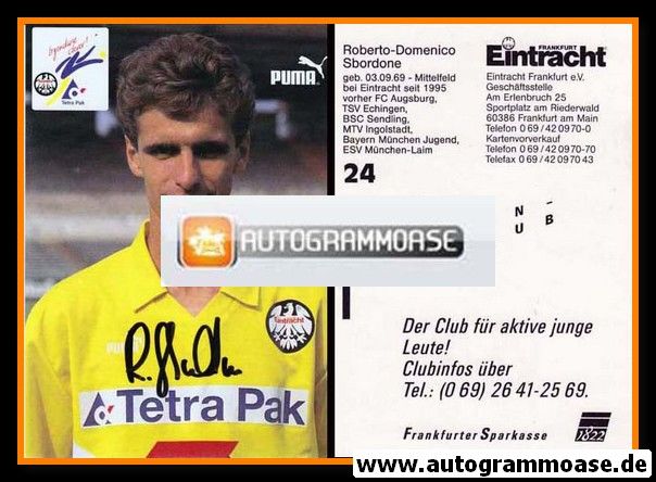 Autogramm Fussball | Eintracht Frankfurt | 1995 | Nico SBORDONE