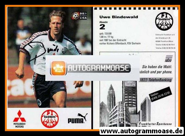 Autogramm Fussball | Eintracht Frankfurt | 1996 | Uwe BINDEWALD