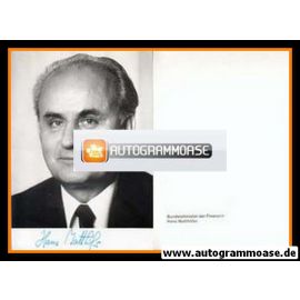 Autogramm Politik | SPD | Hans MATTHÖFER | 1970er (Portrait SW) 2