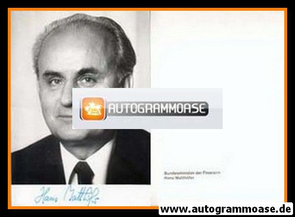 Autogramm Politik | SPD | Hans MATTHÖFER | 1970er (Portrait SW) 2