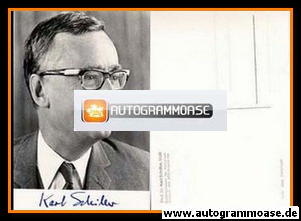 Autogramm Politik | SPD | Karl SCHILLER | 1960er Druck (Portrait SW)