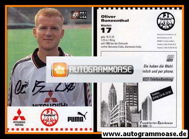 Autogramm Fussball | Eintracht Frankfurt | 1996 | Oliver BUNZENTHAL