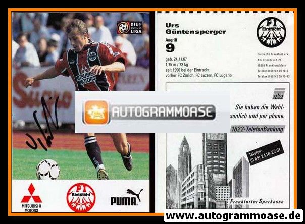 Autogramm Fussball | Eintracht Frankfurt | 1996 | Urs GÜNTENSPERGER