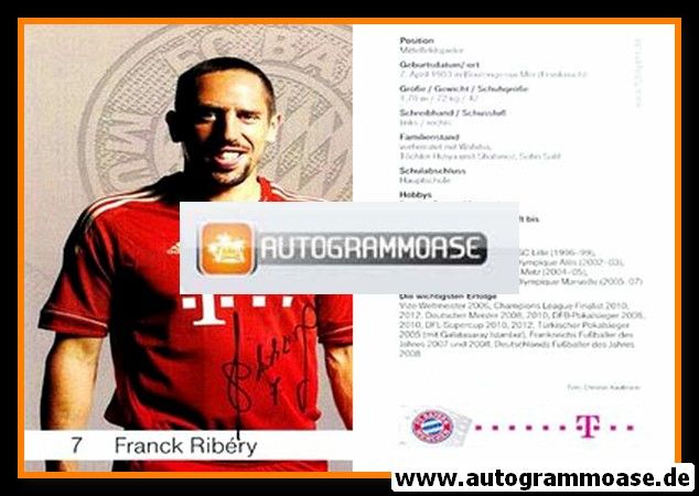 Autogramm Fussball | FC Bayern München | 2012 Druck | Franck RIBERY