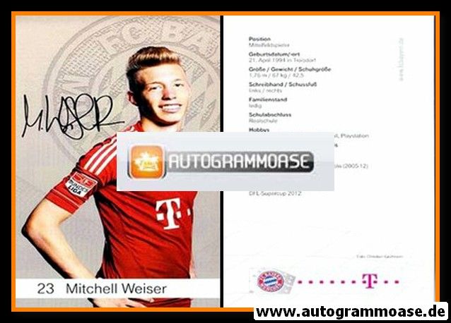 Autogramm Fussball | FC Bayern München | 2012 Druck | Mitchell WEISER