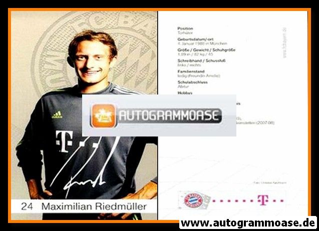 Autogramm Fussball | FC Bayern München | 2012 Druck | Maximilian RIEDMÜLLER