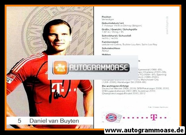Autogramm Fussball | FC Bayern München | 2012 | Daniel VAN BUYTEN