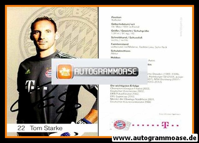Autogramm Fussball | FC Bayern München | 2012 | Tom STARKE