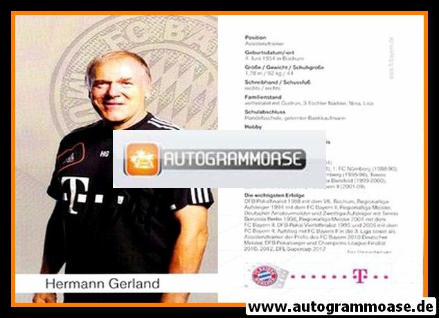 Autogramm Fussball | FC Bayern München | 2012 | Hermann GERLAND