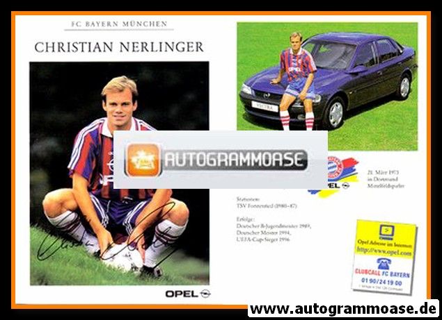 Autogramm Fussball | FC Bayern München | 1996 Druck | Christian NERLINGER