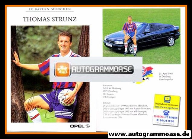 Autogramm Fussball | FC Bayern München | 1996 Druck | Thomas STRUNZ