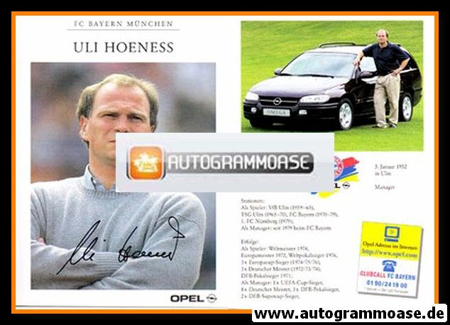 Autogramm Fussball | FC Bayern München | 1996 Druck | Uli HOENESS