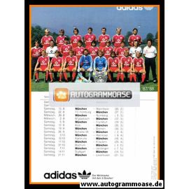 Mannschaftskarte Fussball | FC Bayern München | 1987 Adidas