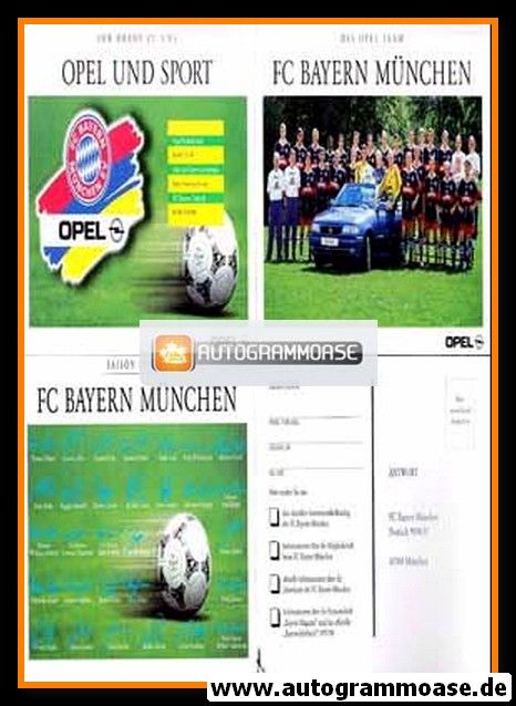 Mannschaftskarte Fussball | FC Bayern München | 1997 Opel (Klappkarte)
