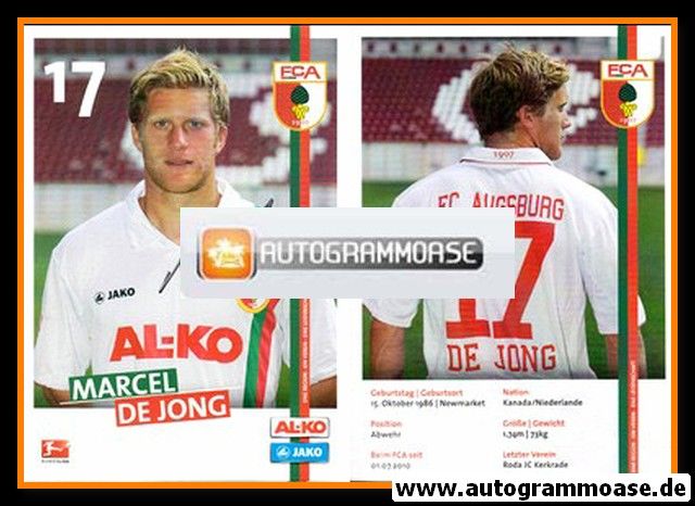 Autogramm Fussball | FC Augsburg | 2011 | Marcel DE JONG