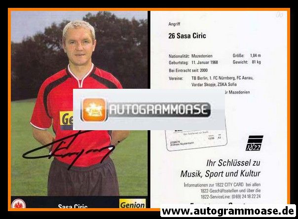 Autogramm Fussball | Eintracht Frankfurt | 2000 | Sasa CIRIC