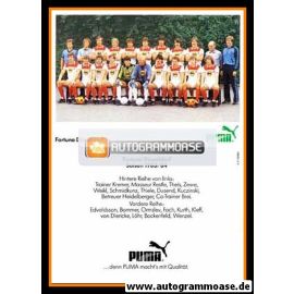 Mannschaftskarte Fussball | Fortuna Düsseldorf | 1983 Puma