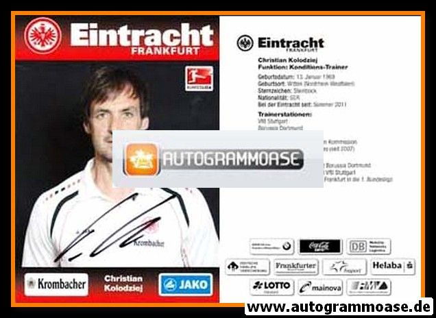 Autogramm Fussball | Eintracht Frankfurt | 2012 | Christian KOLODZIEJ