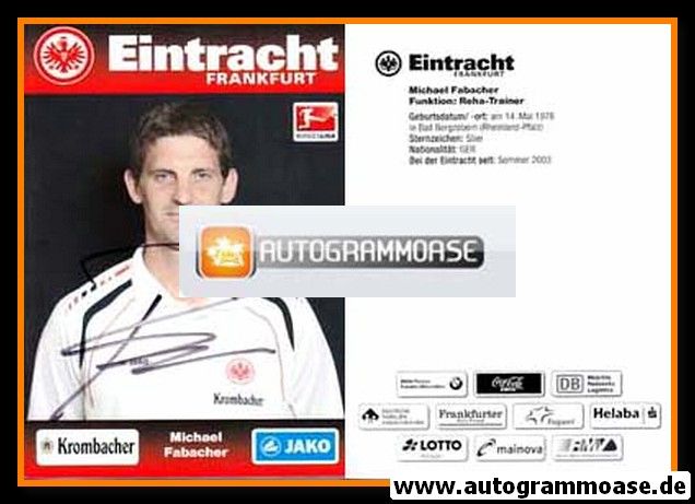 Autogramm Fussball | Eintracht Frankfurt | 2012 | Michael FABACHER
