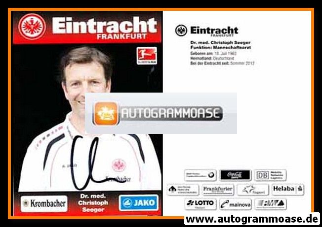 Autogramm Fussball | Eintracht Frankfurt | 2012 | Dr. Christoph SEEGER